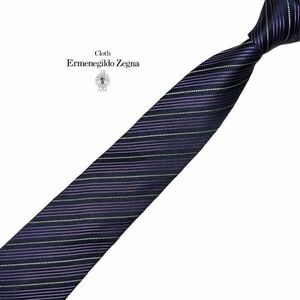 Ermenegildo Zegna 高級ネクタイ ストライプ柄 レジメンタル USED エルメネジルドゼニア メンズ服飾小物 中古 t653