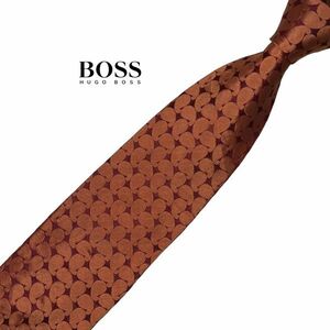 HUGO BOSS necktie pattern pattern orange gold group USED Hugo Boss USED men's clothing accessories used t542