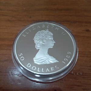 プラチナコイン　メイプルリーフコイン　　　　１ｏｚ プルーフ仕様　1989年