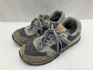 new balance 574 スニーカー ニットxスエード メンズ 27.5cm グレーxネイビー系 24011802i1