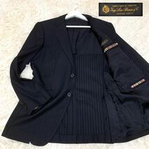 Paul Smith LONDON ポールスミスロンドン Loro Piana ロロピアーナ Super120's テーラードジャケット マルチストライプ 黒 ブラック M_画像1