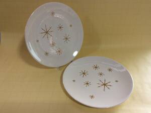 【Mid-Chinaware/R062/Royal-Ironstone/Star Glow】ローヤルチャイナ/スターグロウ/ディナープレート2枚/EX/アトミックエイジ