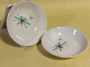 【Mid-Chinaware/R070/Salem China/Northstar】セーラムチャイナ/ノーススター/デザートボウル 2個/Ex+/ミッドセンチュリー/アトミック