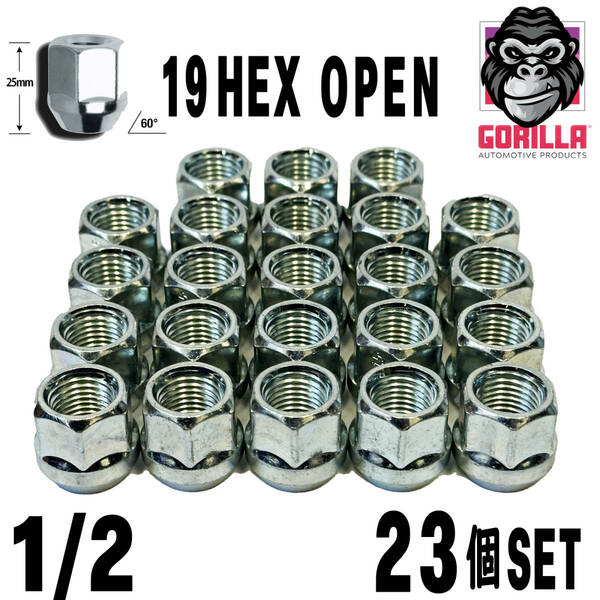 送料無料 1/2【23個セット】貫通ナット 19HEX 19ミリ ホイールナット 07-18y ジープ JKラングラー ラングラー JK TJラングラー オープン