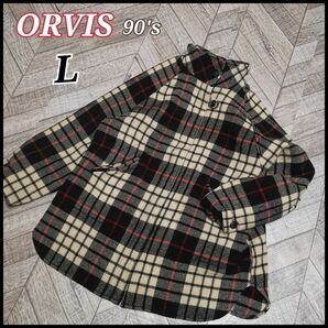 90's ORVIS オービス 緑タグ シャツジャケット ジップアップ タータンチェック くるみボタン