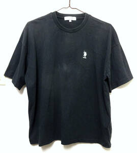 ●U.S. POLO ASSN. ユーエスポロアッスン / コットン・ワンポイント・半袖Tシャツ・ブラック・サイズL(表示M)/ USED