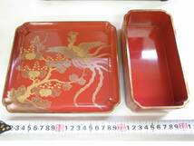 T875　旧家蔵出し品　時代物　漆器　花見重箱　野弁当箱　当時物_画像5