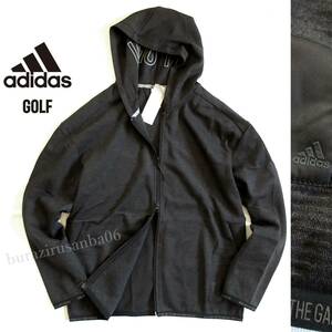 メンズ O（XL)◆未使用 定価12,100円 adidas GOLF アディダス ゴルフウェア スウェット フルジップフーディー パーカー ダブルジップ