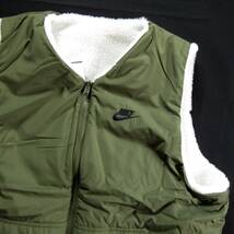 メンズ L◆未使用 定価12,650円 NIKE ナイキ リバーシブル ボアフリース ベスト 高耐久リップストップ素材 ボアベスト ルーズフィット_画像8