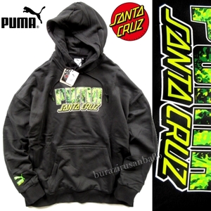 未使用 定価10,450円 プーマ PUMA X SANTA CRUZ HOODIE サンタクルーズ コラボ スウェット パーカー フーディー 黒 US/M L相当 ゆるめ