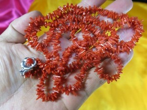 A　紅サンゴネックレス④　銀金具　宝石　貴石 　宝石　貴石　赤サンゴ　サンゴ　深海　ネックレス　ペンダント