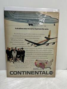 1968年8月23日号LIFE誌広告切り抜き【CONTINENTAL Air Lines コンチネンタル航空】アメリカ買い付け品60sビンテージエアライングッズ