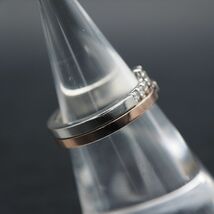 M078 THE KISS ザ・キッス SILVER刻印 リング ダイヤモンド風 デザイン シルバー 指輪 9号_画像3