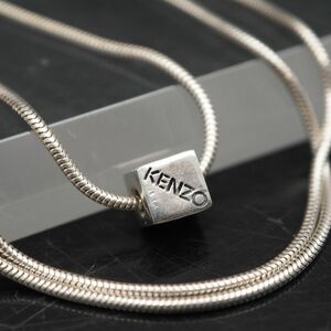 L002 KENZO ケンゾー 925S STERLING刻印 ペンダント ネックレス ロゴ キューブ デザイン シルバー