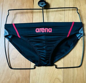 【美品】arena / X-PYTHON Xパイソン / リミック / ARN-0033M / ブラック×レッド / ウロコ / Oサイズ / 光沢 / アリーナ 競パン 競泳水着