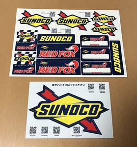 新品未使用 RED FOX SUNOCO ステッカー シート 2種類セット / レッドフォックス スノコ オイル交換時期記載用