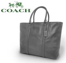 【送料無料 美品 ベンツコラボ】 コーチ COACH ビジネスバッグ トートバッグ レザー 本革 ブラック メンズ 紳士 レディース 大容量 大きめ_画像1