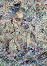 オリジナル　手描きイラスト 女の子　 「氷の魔法使い」　A4サイズ_画像3