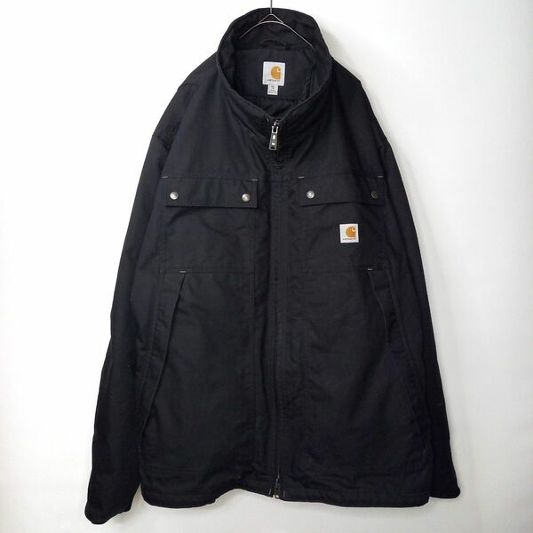 カーハート　Carhartt　シンサレート　中綿　ジャケット　ダック地　オーバーサイズ　ブラック　黒　2XL XXL 3L 古着