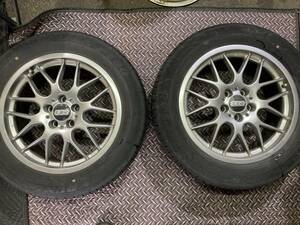 【激安スタート】BBS RX239 ４本セット 8J 18 114.3 OFF40 ダンロップ 225/60R18 平均6mm溝あり 福井県より BBSナット付き