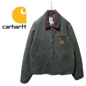 【Carhartt】USA製 ダックデトロイトジャケット モスグリーン S257