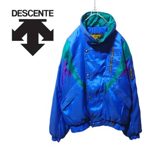 【DESCENTE】90's マルチカラー スキー、スノボーウェア A-1625