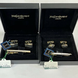 未使用 Yves Saint Laurent イヴサンローラン YSL ネクタイピン カフス セット 2組セット メンズ アクセサリー 室D0202-25