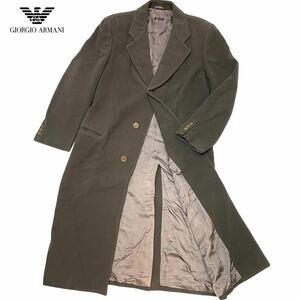 正規品 GIORGIO ARMANI ジョルジオ アルマーニ 3B メルトン ウール チェスター コート ロング coat グレー系 イタリア製
