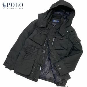 正規品 POLO RALPH LAUREN ポロ ラルフローレン SMOCK DOWN FILL JKT ジップアップ ダウンジャケット M ブラック メンズ