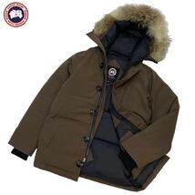 美品 国内正規品 CANADA GOOSE カナダグース 3425JL R ナイロン ダウンジャケット バンクーバー コヨーテファーロゴ S ブラウン メンズ_画像6