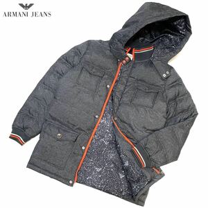 正規品 ARMANI JEANS アルマーニ ジーンズ 6X4B25 4NADZ DOWN JACKET ナイロン フーデット ダウンジャケット ブルゾン 12A 154cm キッズ