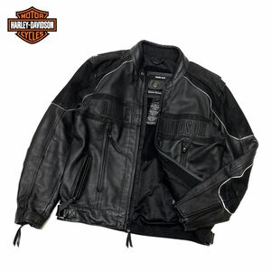 正規品 Harley-Davidson ハーレーダビットソン 97063-11VM カーフレザー シングルライダース 革ジャン バックロゴ M ブラック メンズ