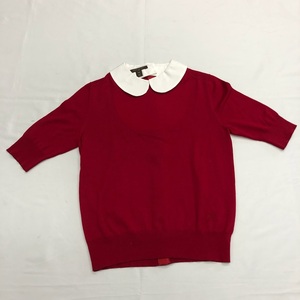 [itm6mnrcu7k3] beautiful goods LOUIS VUITTON Louis Vuitton short sleeves knitted sweater tops attaching collar red red lady's 