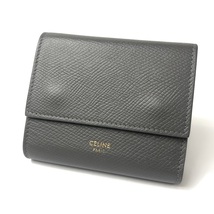 【230320】美品 CELINE セリーヌ スモール トリフォールドウォレット グレー系 コンパクト財布_画像1