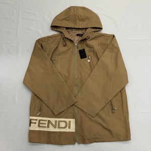 【231374】フェンディ FENDI フェンディ ジャケット ナイロンウインドブレーカー ナイロンパーカー バックロゴ ブラウン系 イエロー系