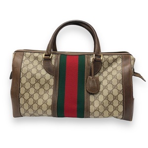 GUCCI オールドグッチ シェリーライン GGスプリーム ボストンバッグ 旅行鞄 