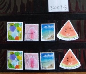 30207-3使用済み・2017円夏のグリーティング切手・4種8枚