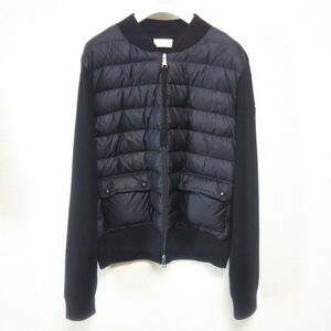 モンクレール Cardigan Tricot カーディガン ダウン ニット 切替 レディース 黒 ブラック XL MONCLER