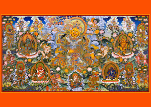 チベット仏教　仏画　A3サイズ： 297×420mm 曼荼羅　財宝天王　財神