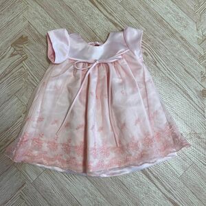 80〜90 ピンク　レースドレス　セレモニー　誕生日　撮影衣装
