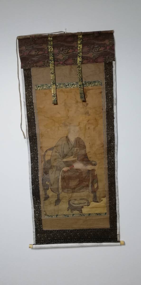 Valioso cuadro antiguo de Kobo Daishi, Tamaño de la caja: Tamaño de la pintura: 124x52, 5 cm., Cuadro, Ukiyo-e, Huellas dactilares, otros