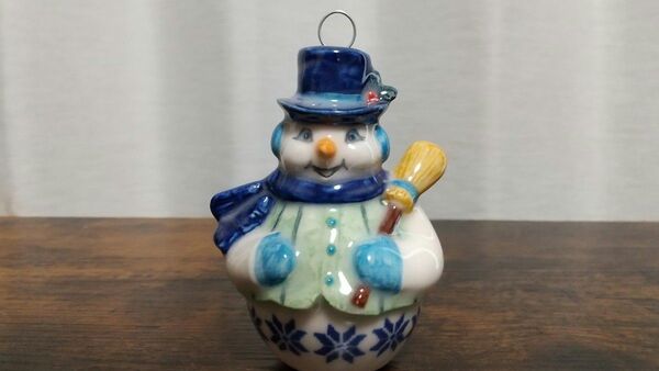 ポーリッシュポタリー 雪だるまオーナメント