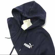 ◎038新品【メンズXXL】紺白 プーマ スウェット ゴルフにオススメ パーカー アップ ジャージ 裏起毛 PUMA POWER キャット スポーツウェア_画像2