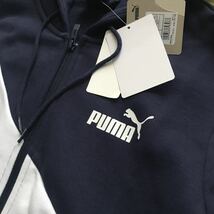 ◎036新品【メンズL】紺白 プーマ スウェット ゴルフにオススメ パーカー アップ ジャージ 裏起毛 PUMA POWER キャット スポーツウェア_画像5