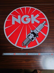 NGKスパークプラグ　巨大ステッカー　レア物　直径約43cm