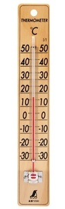 ゆうパケ可 シンワ 温度計 C-5 パイン 72590 スタンダードタイプ サイズ252x40x16mm 。