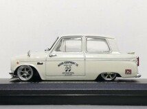 1/43 ノレブ 三菱 ミニカ (1962) 改 アルミ 深リム 旧車 ローダウン 改造 チン・リアスポ Mooneyes デカール カスタム 国産名車 _画像7