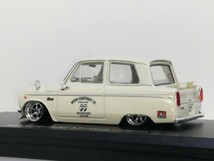 1/43 ノレブ 三菱 ミニカ (1962) 改 アルミ 深リム 旧車 ローダウン 改造 チン・リアスポ Mooneyes デカール カスタム 国産名車 _画像4