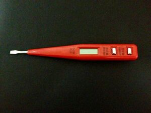 新品◆簡単 通電チェックに 液晶 ペン型 テスター 12-220V 赤色