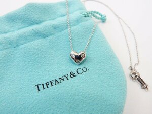 ティファニー TIFFANY＆Co. ドッツハート 3Pダイヤ ネックレス Pt950 約5.13g